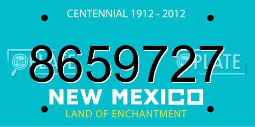 8659727 New Mexico License Plate