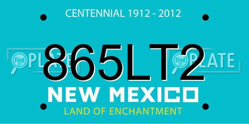 865LT2 New Mexico License Plate