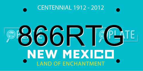 866RTG New Mexico License Plate