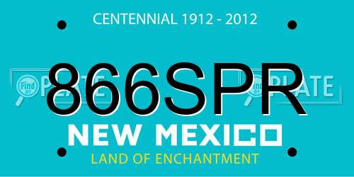 866SPR New Mexico License Plate