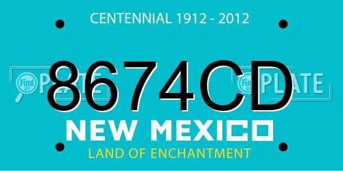 8674CD New Mexico License Plate