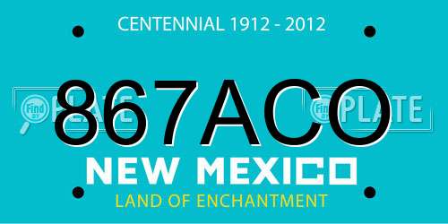 867ACO New Mexico License Plate