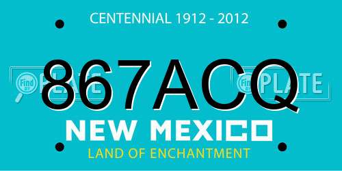 867ACQ New Mexico License Plate