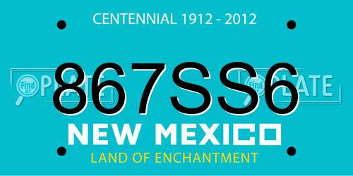 867SS6 New Mexico License Plate