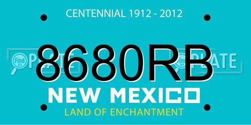 8680RB New Mexico License Plate