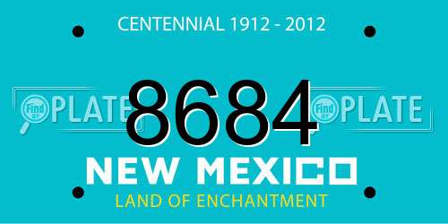 8684 New Mexico License Plate