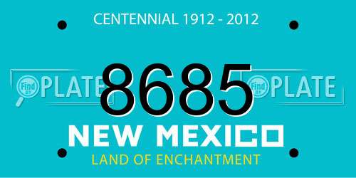 8685 New Mexico License Plate