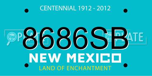 8686SB New Mexico License Plate