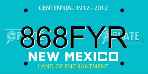 868FYR New Mexico License Plate