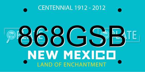 868GSB New Mexico License Plate