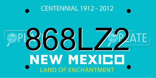 868LZ2 New Mexico License Plate