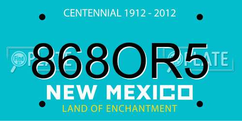 868OR5 New Mexico License Plate