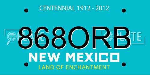868ORB New Mexico License Plate