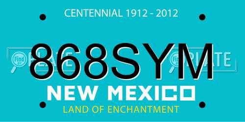 868SYM New Mexico License Plate