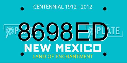 8698ED New Mexico License Plate