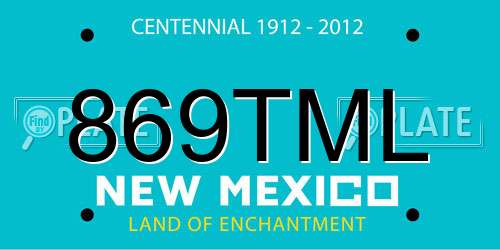 869TML New Mexico License Plate