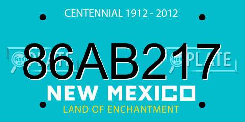 86AB217 New Mexico License Plate