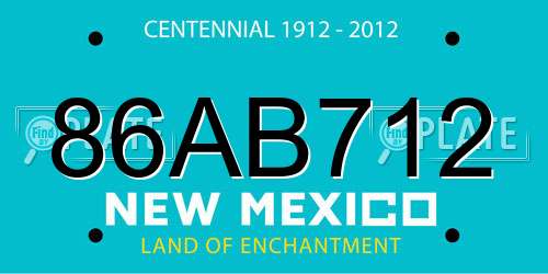 86AB712 New Mexico License Plate