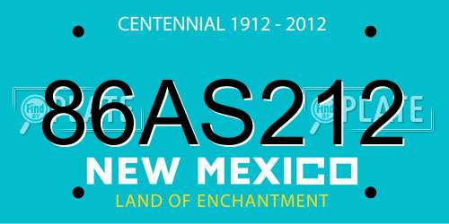 86AS212 New Mexico License Plate