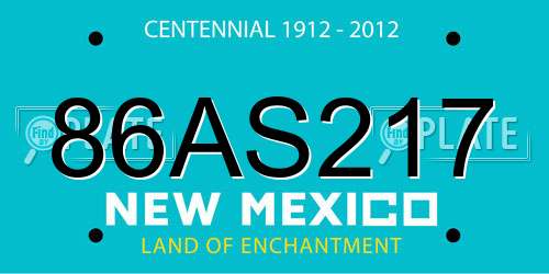 86AS217 New Mexico License Plate