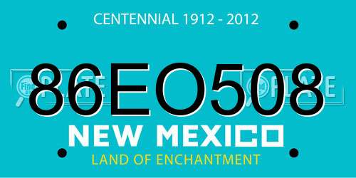 86EO508 New Mexico License Plate