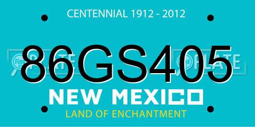 86GS405 New Mexico License Plate