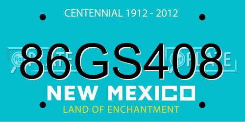 86GS408 New Mexico License Plate