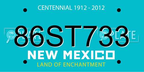 86ST733 New Mexico License Plate