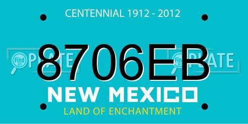 8706EB New Mexico License Plate