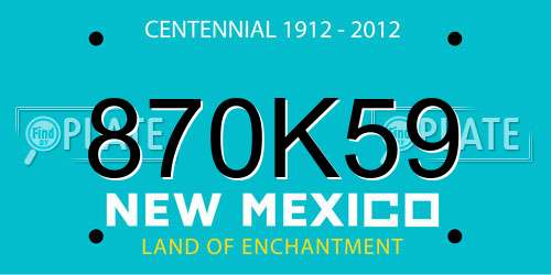 870K59 New Mexico License Plate