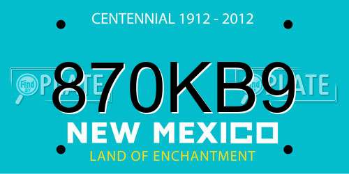 870KB9 New Mexico License Plate