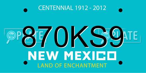 870KS9 New Mexico License Plate