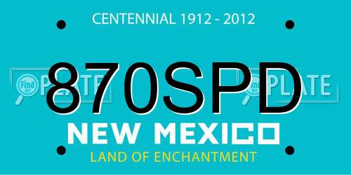 870SPD New Mexico License Plate