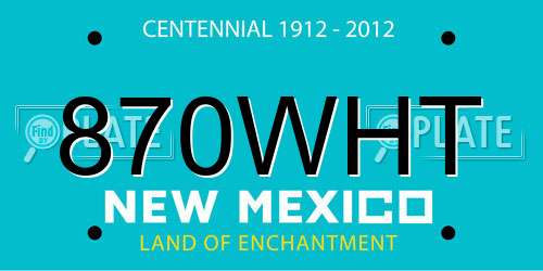 870WHT New Mexico License Plate