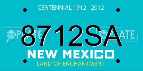 8712SA New Mexico License Plate