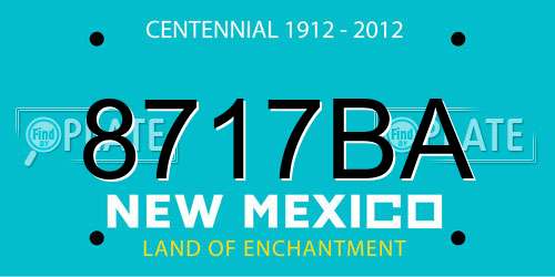 8717BA New Mexico License Plate