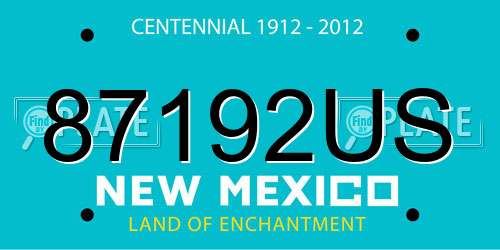 87192US New Mexico License Plate