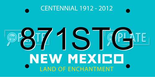 871STG New Mexico License Plate