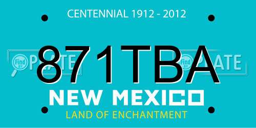 871TBA New Mexico License Plate