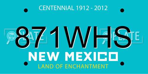 871WHS New Mexico License Plate
