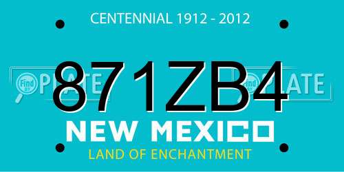 871ZB4 New Mexico License Plate
