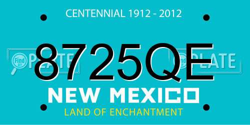 8725QE New Mexico License Plate