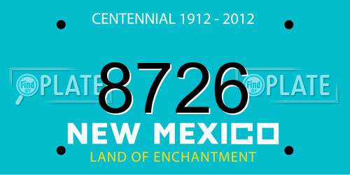 8726 New Mexico License Plate