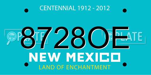 8728OE New Mexico License Plate