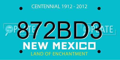 872BD3 New Mexico License Plate
