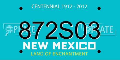 872S03 New Mexico License Plate