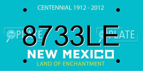 8733LE New Mexico License Plate