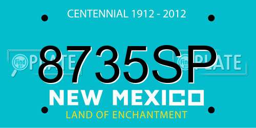 8735SP New Mexico License Plate