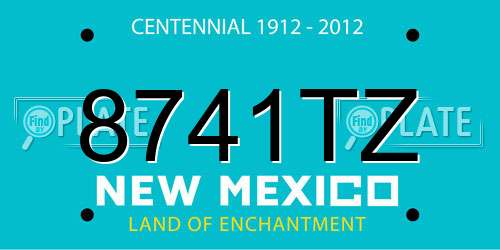 8741TZ New Mexico License Plate