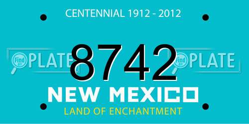 8742 New Mexico License Plate